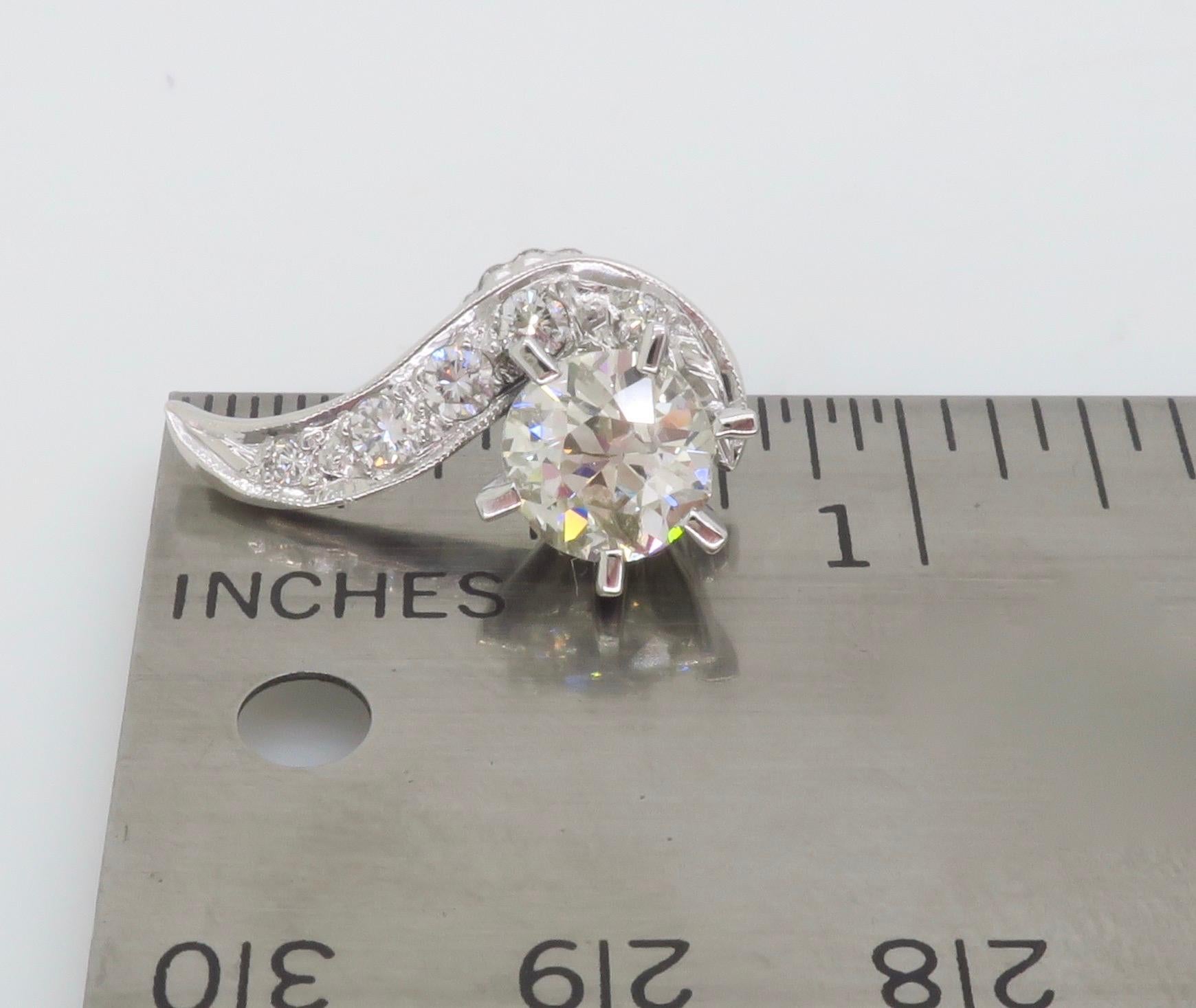 Vintage Diamond Stud Earrings with 2.62CTW of Diamonds For Sale 3