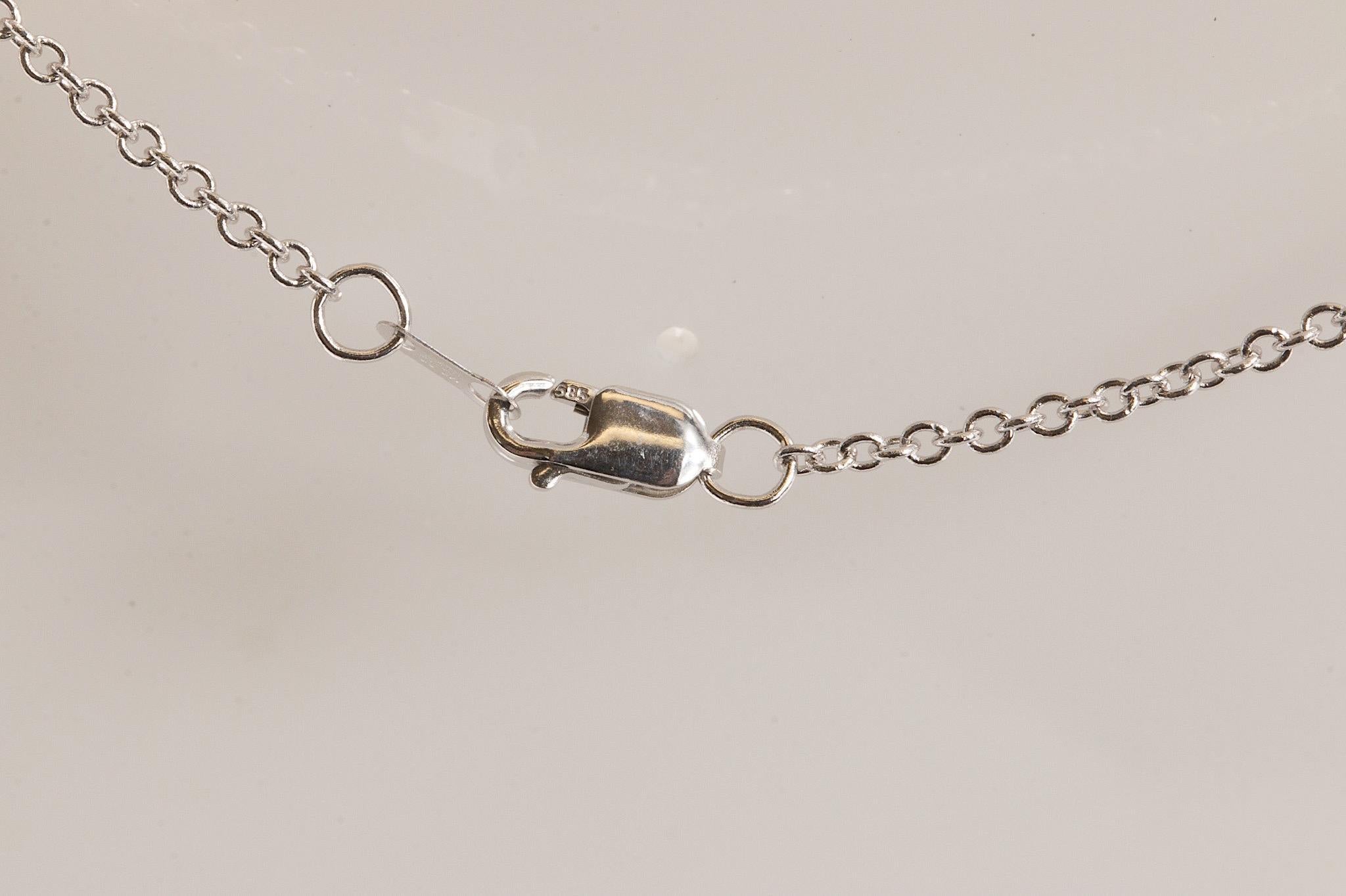 Round Cut Vintage 5.14 Ctw. Diamond-Studded Heart Pendant on 14K White Gold Necklace For Sale