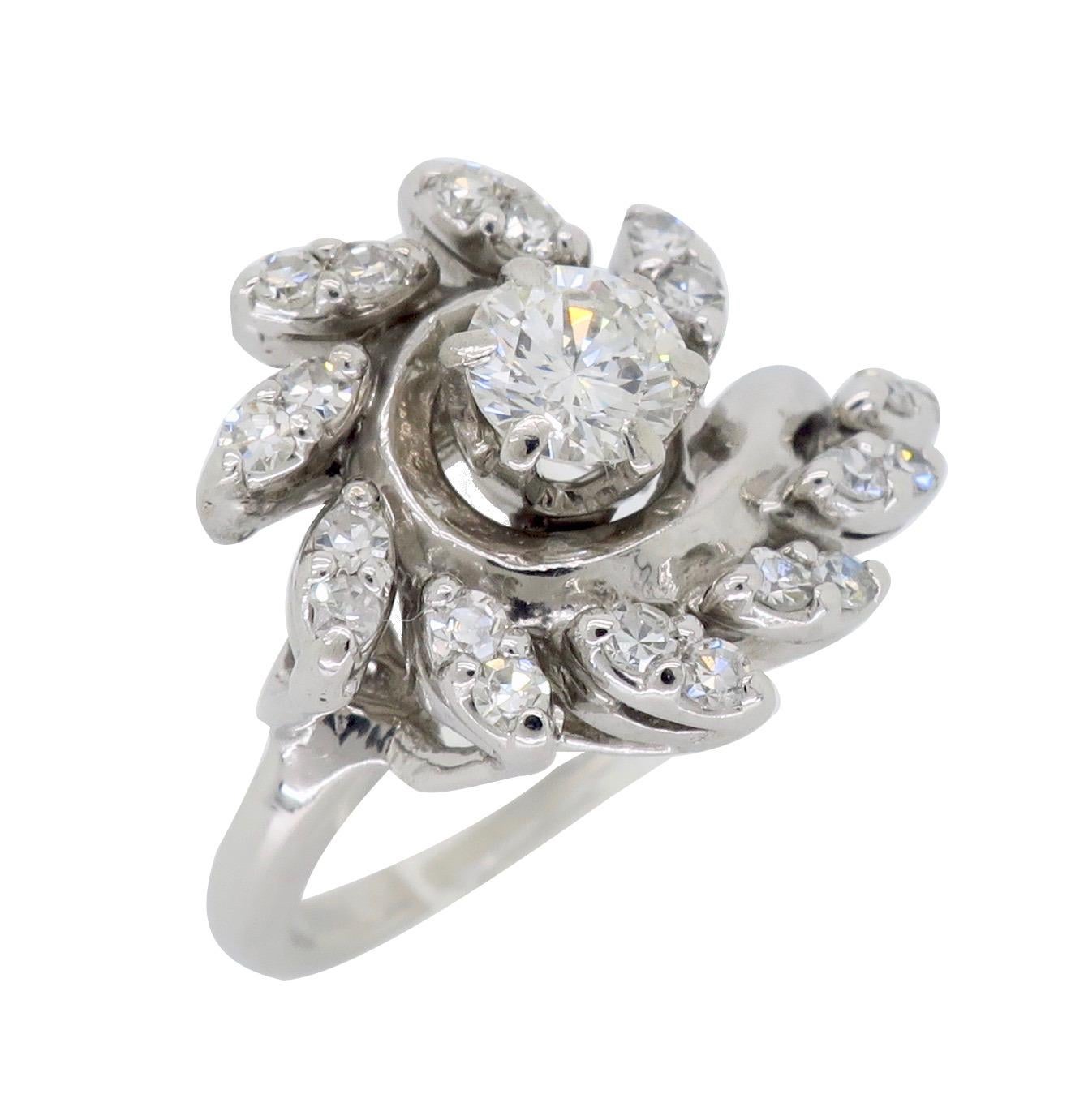Vintage Diamond Swirl Ring 6