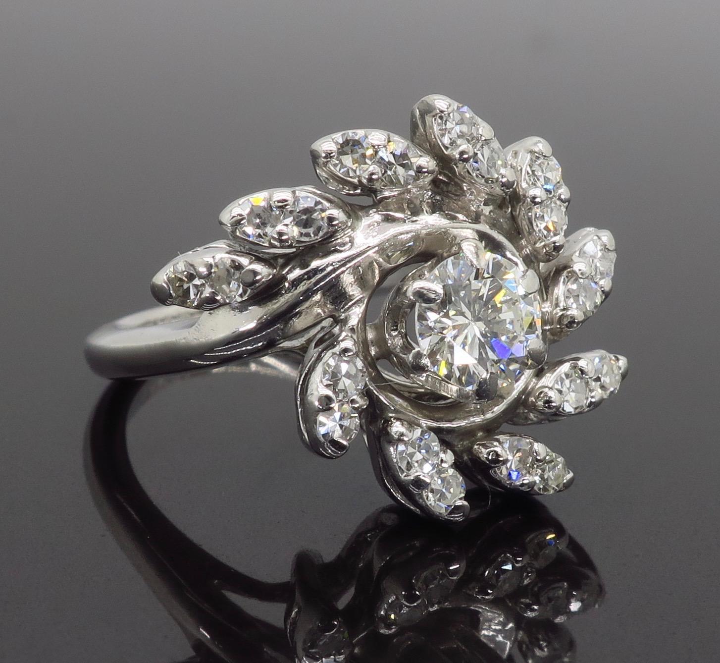 Vintage Diamond Swirl Ring 3