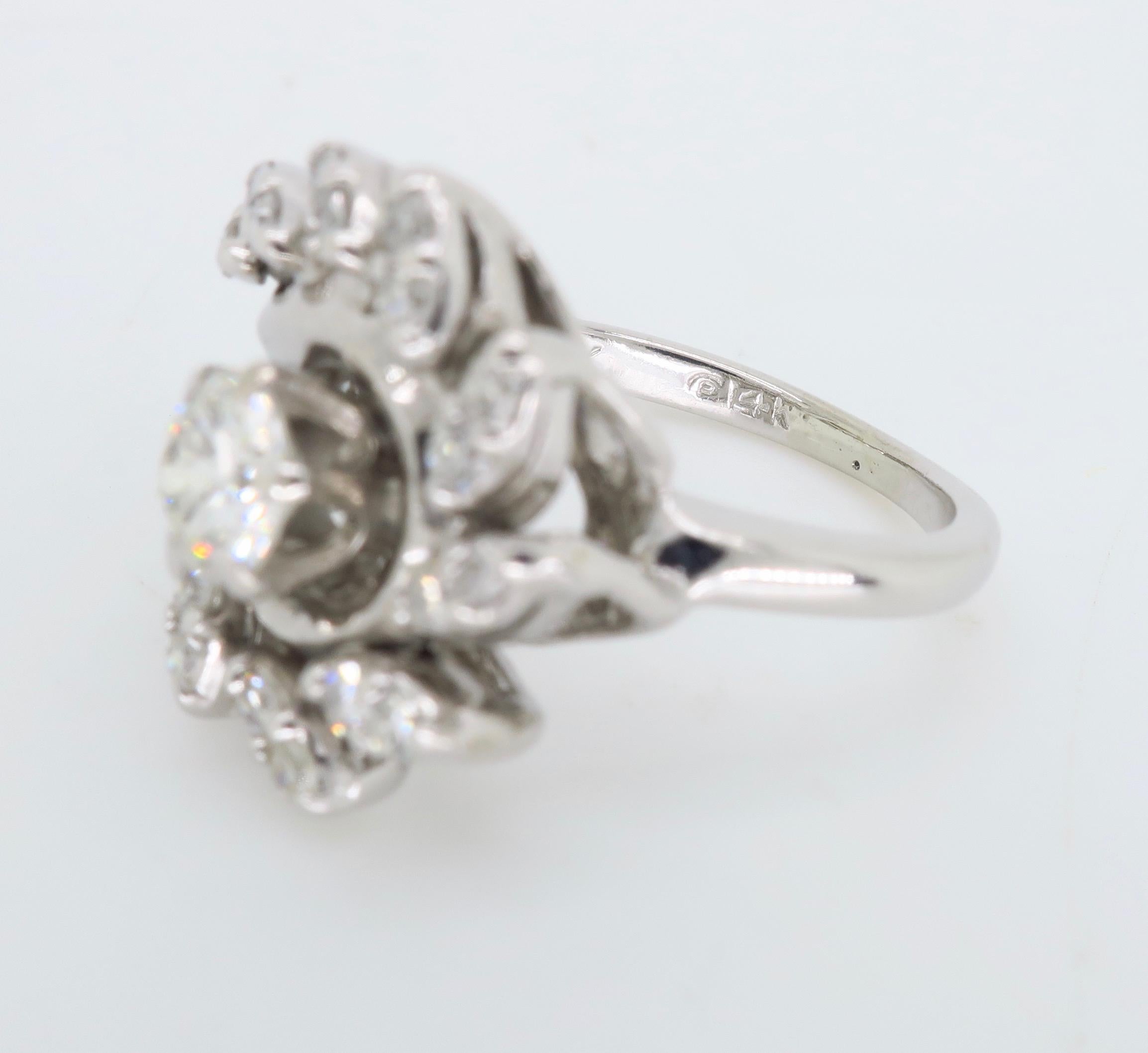 Vintage Diamond Swirl Ring 4