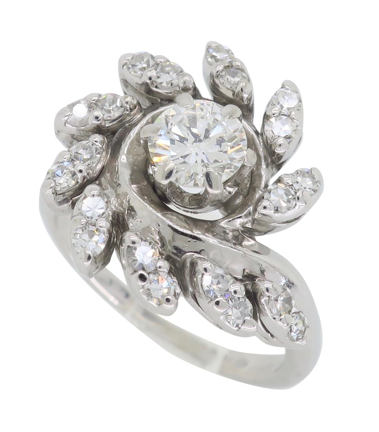 Vintage Diamond Swirl Ring 5