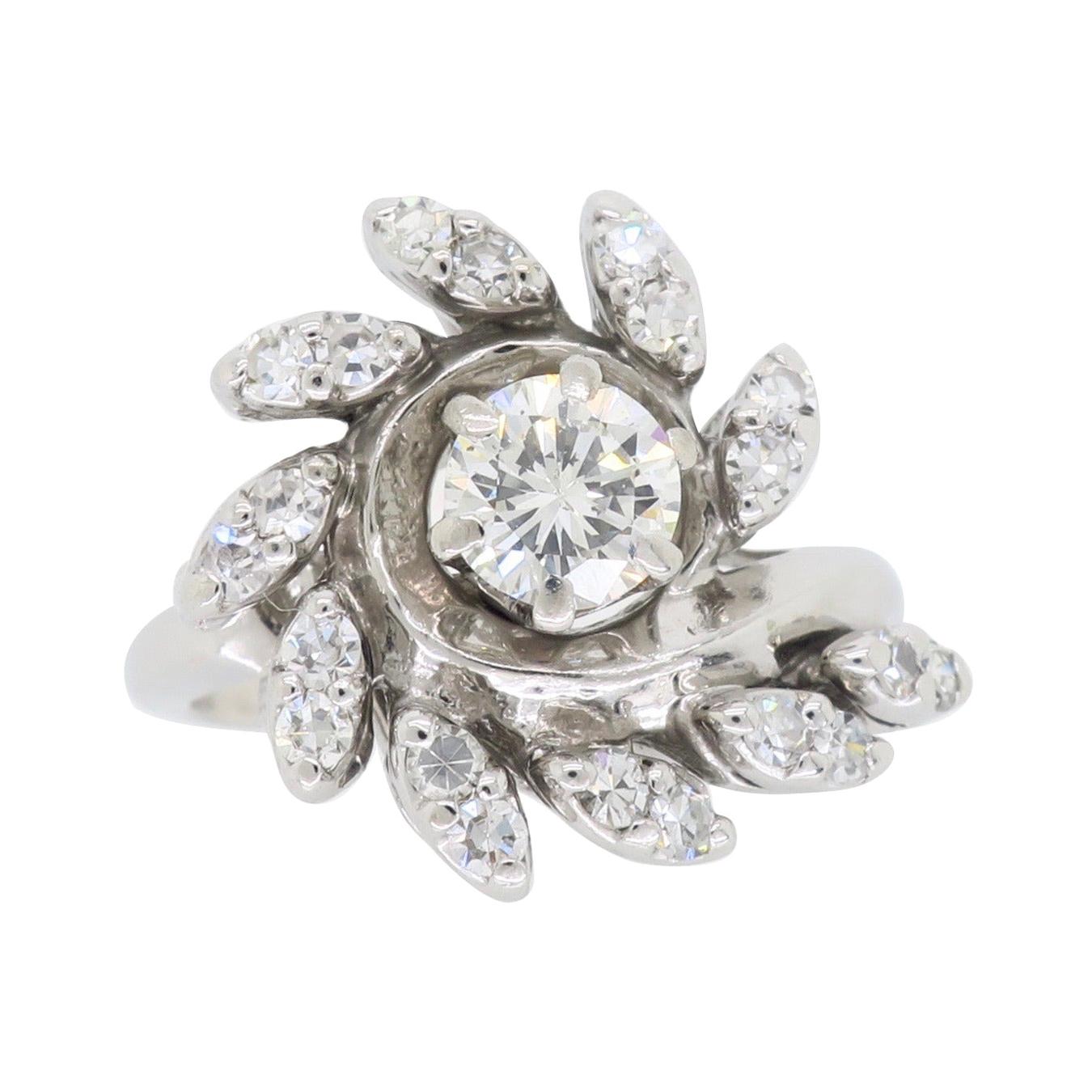 Vintage Diamond Swirl Ring