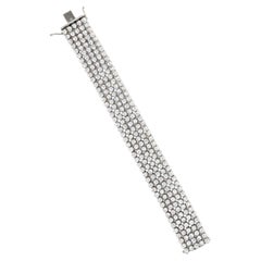 Vintage Diamond Tennis Bracelet in 18 Karat White Gold, Approximately 30 Carats