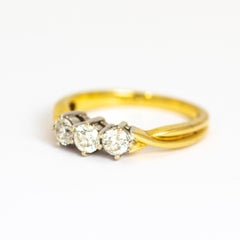 Vintage Diamond Three-Stone 18 Carat Gold Ring