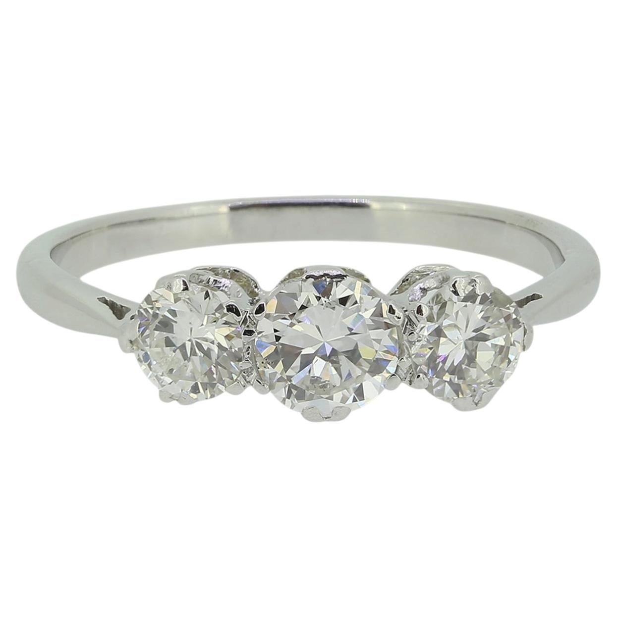 Vintage Diamond Three Stone Ring
