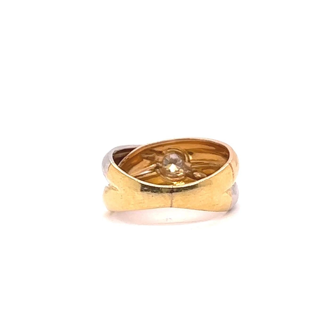 Bandring aus 18 Karat Gold mit dreifarbigem Diamanten im Vintage-Stil 1