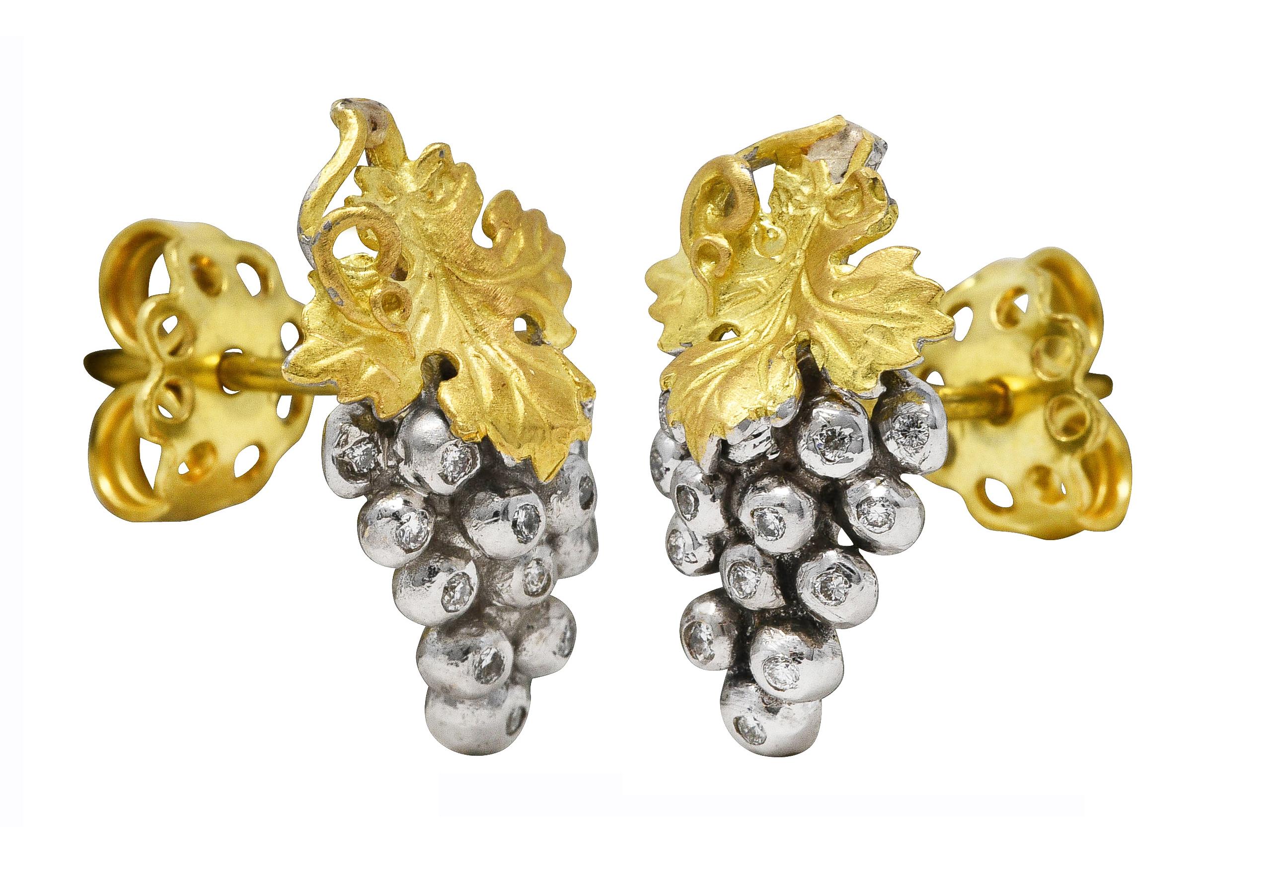 gold grapes earrings