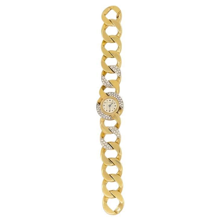 Vintage Diamond Watch Betteridge Curblink Chain Bracelet 14k Gold