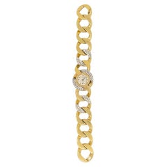Reloj vintage de diamantes Betteridge Pulsera de cadena Curblink Oro 14k