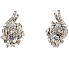 Vintage Diamond Waterfall Chandelier Earrings