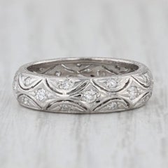 Vintage Diamond Wedding Anniversary Band Platinum Size 6.25 Stackable Ring