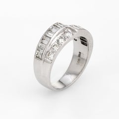 Vintage Diamond Wedding Band 14k White Gold 1.60ctw Estate Bridal Jewelry 7.25