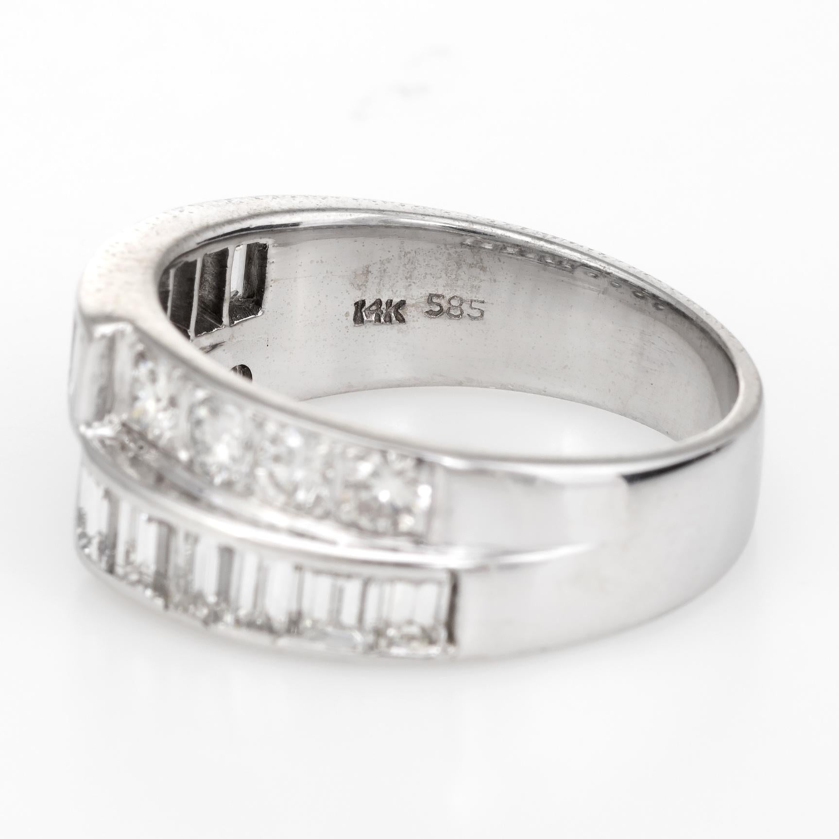Vintage Diamond Wedding Band 14k White Gold 1.60ctw Estate Bridal Jewelry 7.25 1