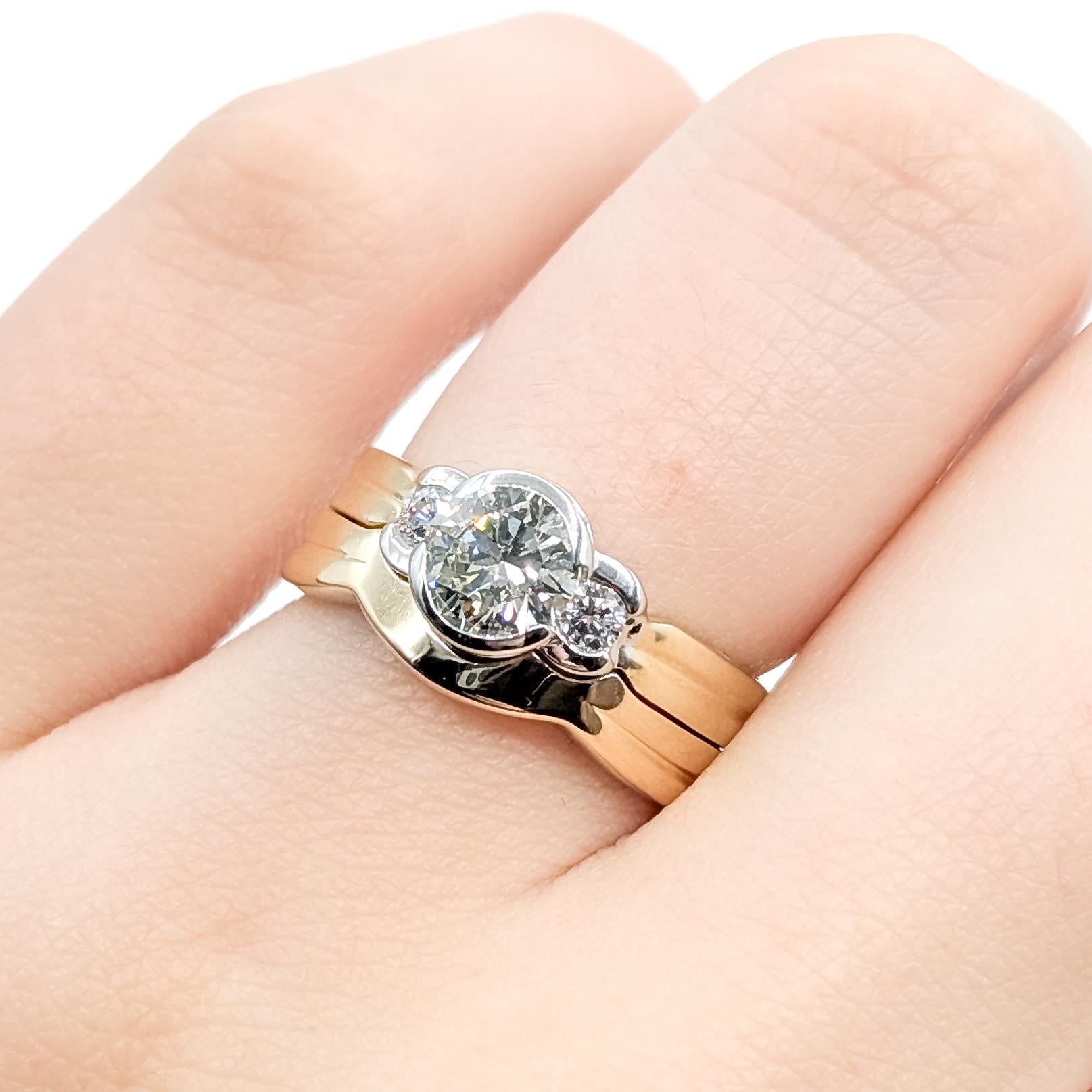 Vintage Diamant Hochzeit Set in 14k Gelbgold im Zustand „Hervorragend“ im Angebot in Bloomington, MN