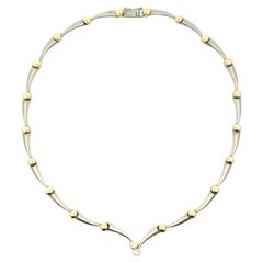 Vintage Diamond White and Yellow 14k Gold Necklace