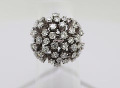 Vintage Diamond, White Gold Bombe Flower Ring