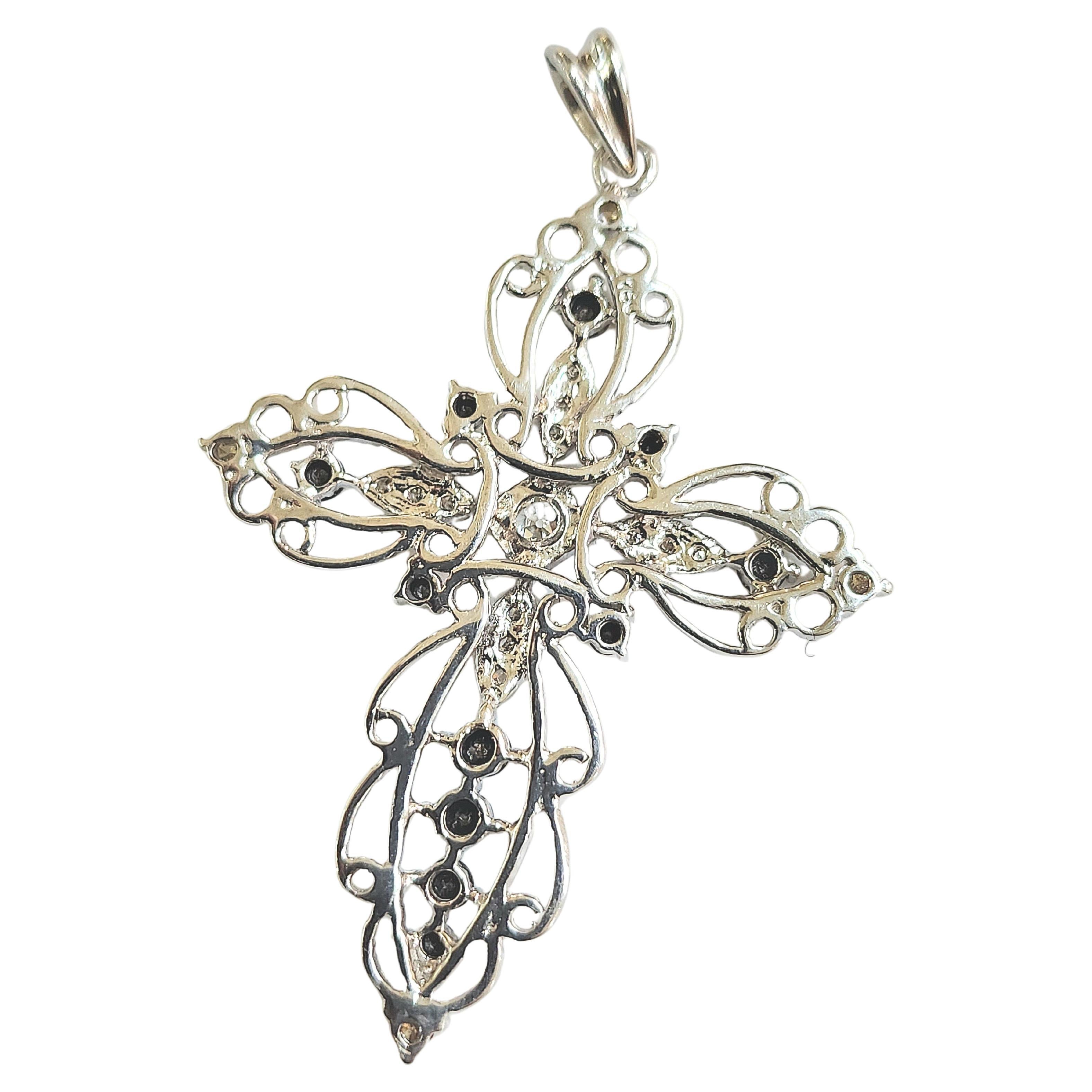 Vintage Diamond White Gold Cross For Sale 1