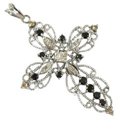 Vintage Diamond White Gold Cross