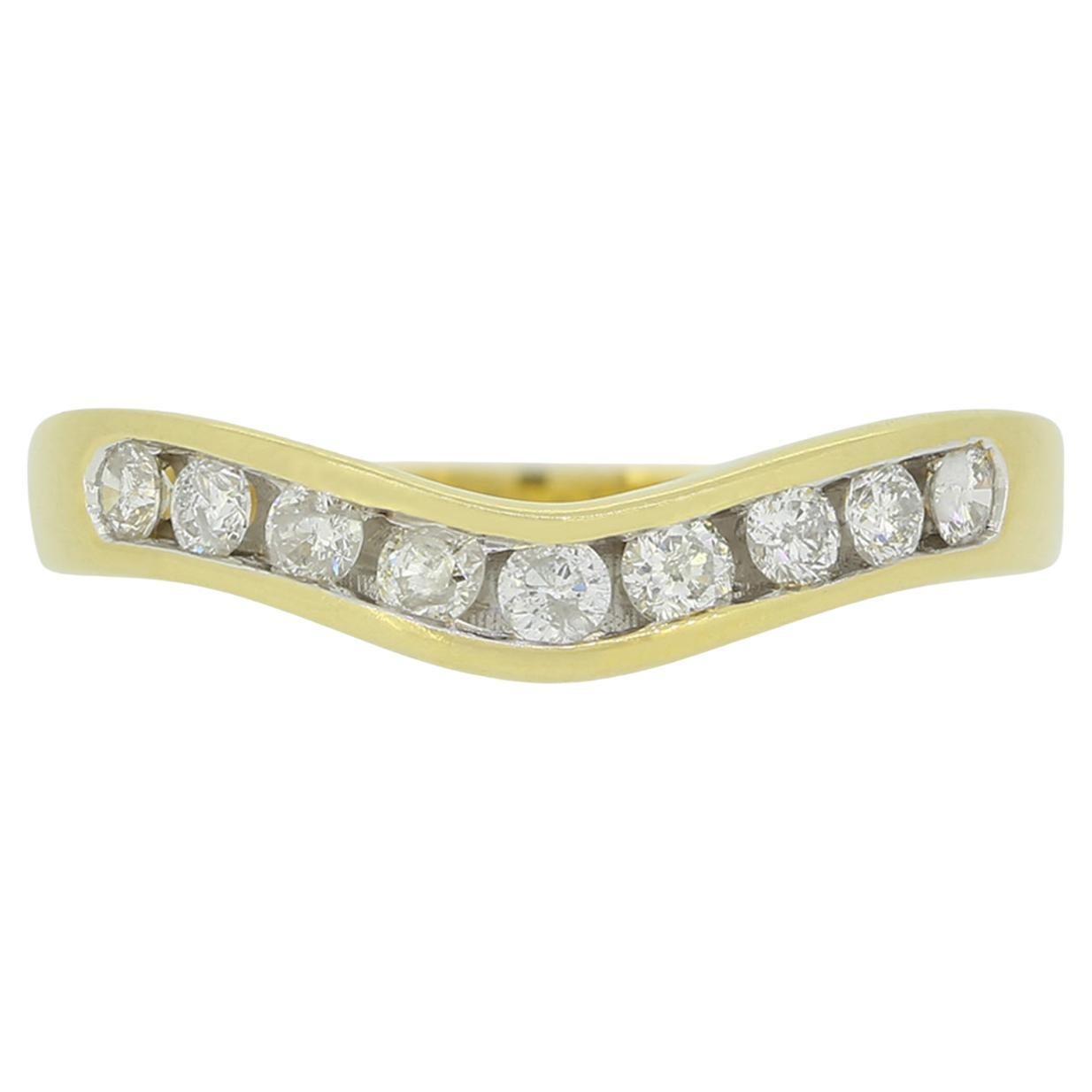 Vintage Diamond Wishbone Ring For Sale