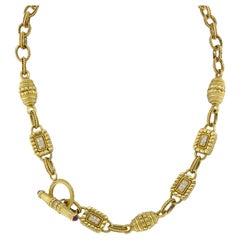 Collar vintage de diamantes para mujer Oro amarillo 18k 0.80Cttw