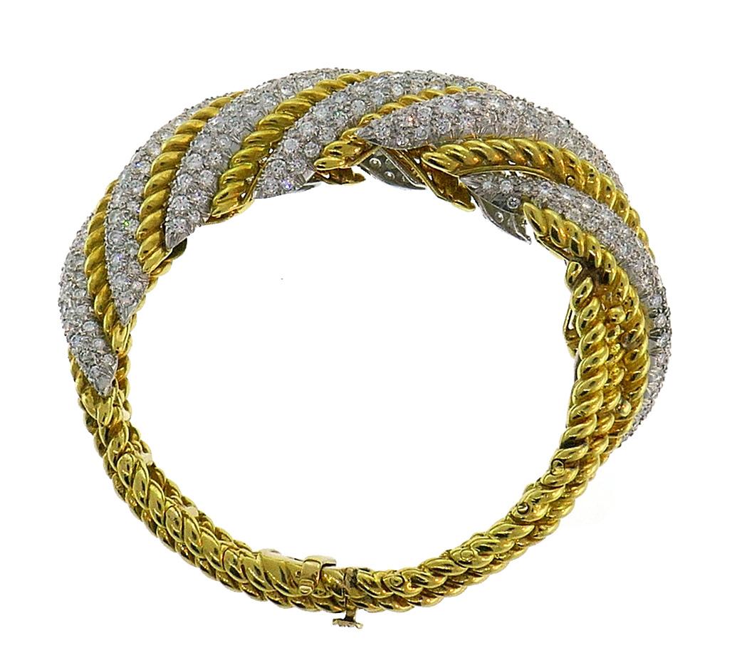 Vintage French Diamond Yellow Gold Bracelet, 1980s 1