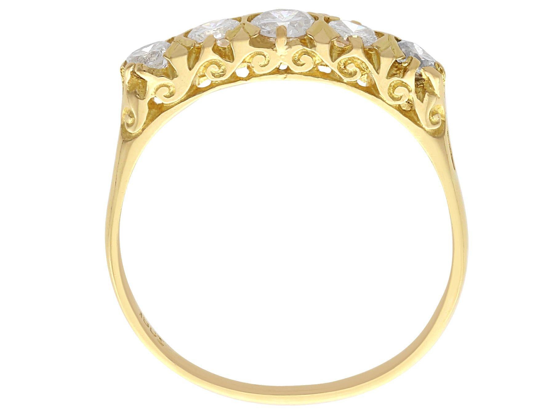 Vintage Vintage Diamant-Gelbgold Fünf-Stein-Ring, ca. 1940 für Damen oder Herren im Angebot