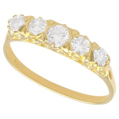 Vintage Diamond Yellow Gold Five Stone Ring, Circa 1940