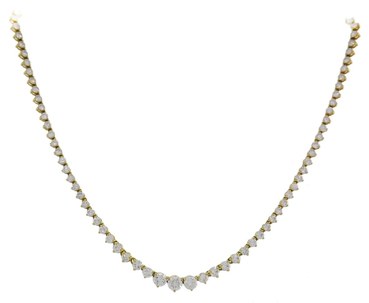 Women's Vintage Diamond Yellow Gold Riviere Necklace