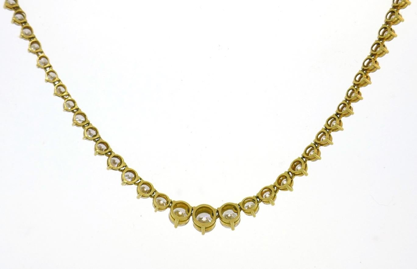 Vintage Diamond Yellow Gold Riviere Necklace 1