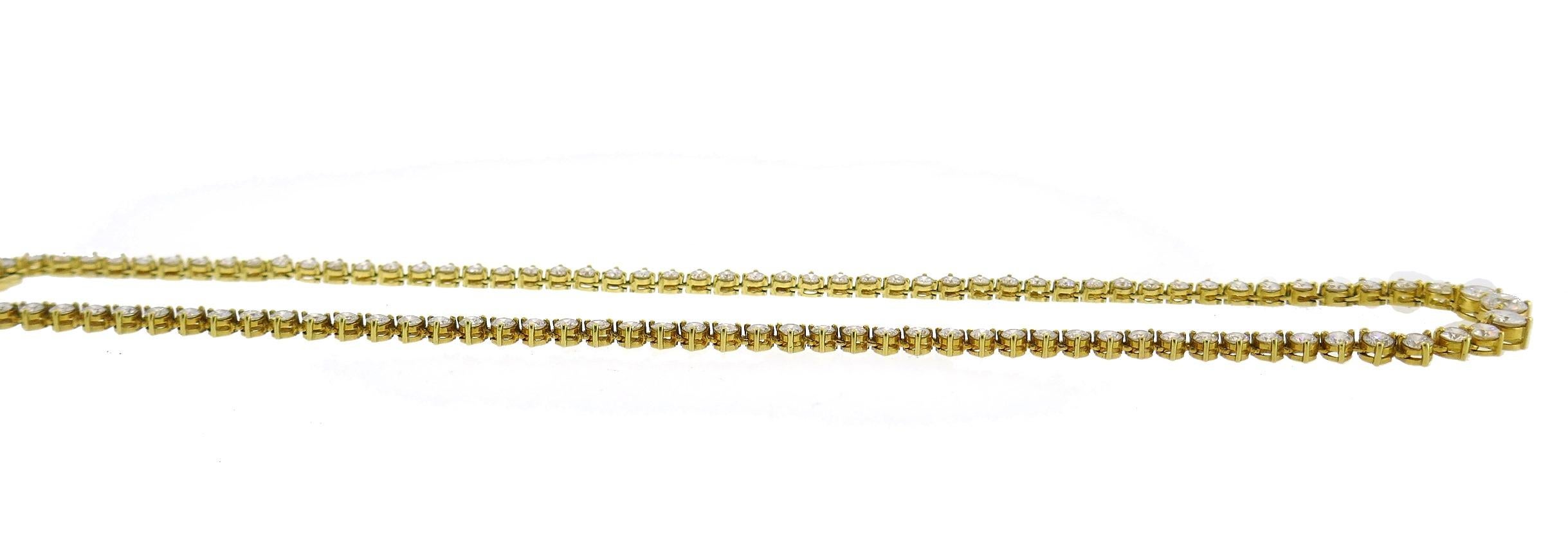 Vintage Diamond Yellow Gold Riviere Necklace 2