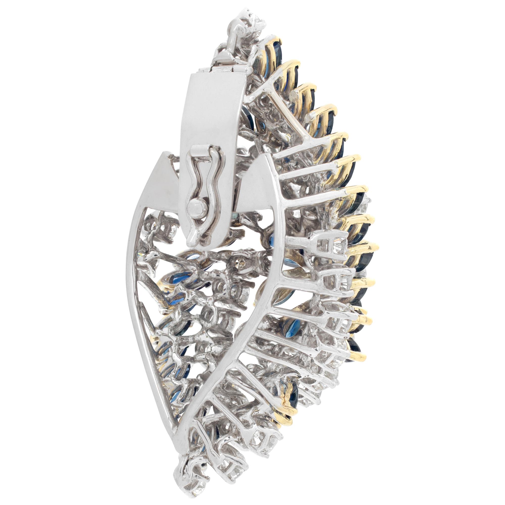 Perfezionatore d'epoca in oro bianco 18 carati con diamanti e zaffiri In condizioni ottime in vendita a Surfside, FL
