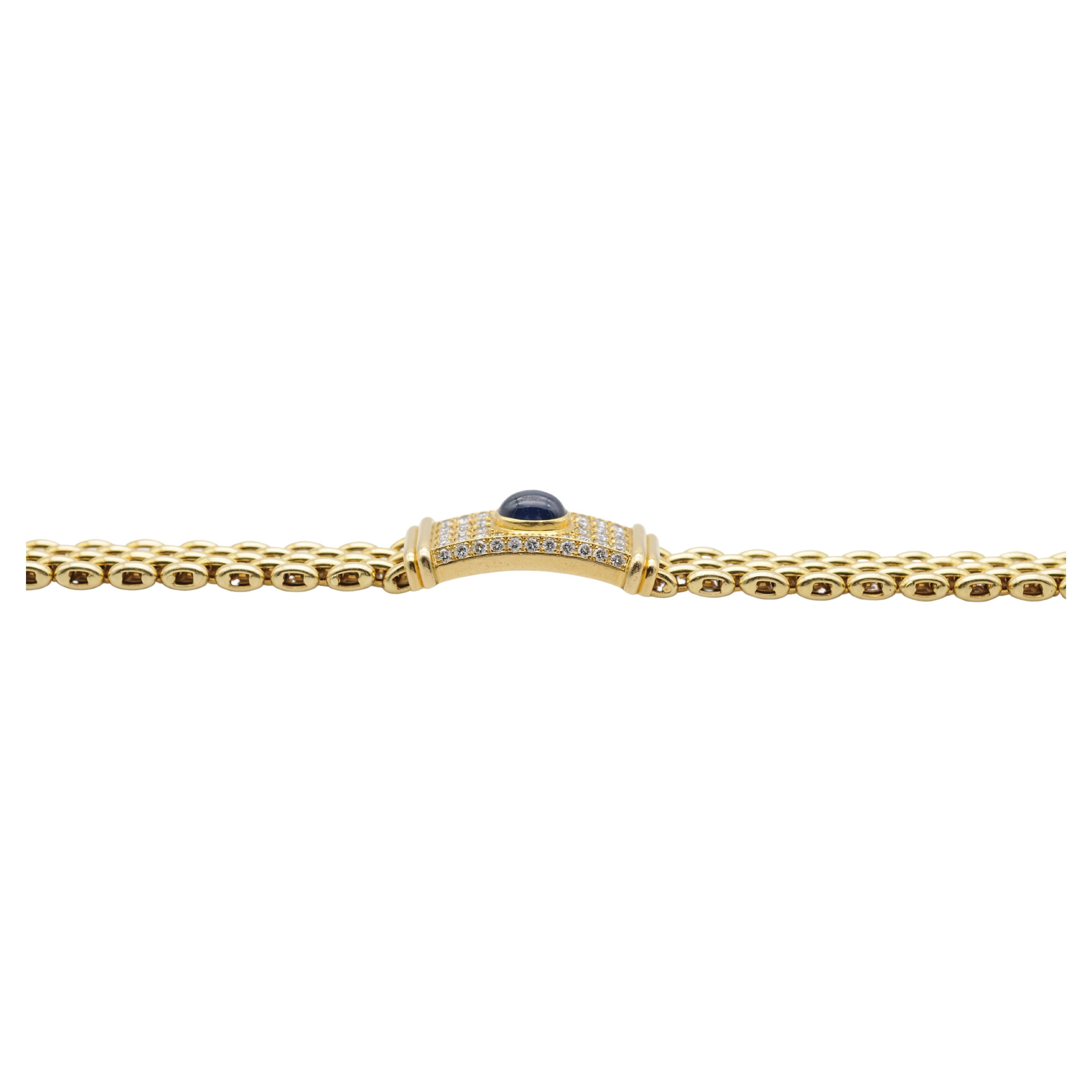 Vintage Diamonds Bracelet 18k Yellow gold Sapphire For Sale 3
