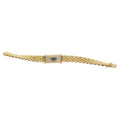 Vintage Diamanten-Armband aus 18 Karat Gelbgold mit Saphiren
