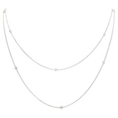 Vintage 'Diamonds by the Yard' Chain Necklace in 14 Carat White Gold