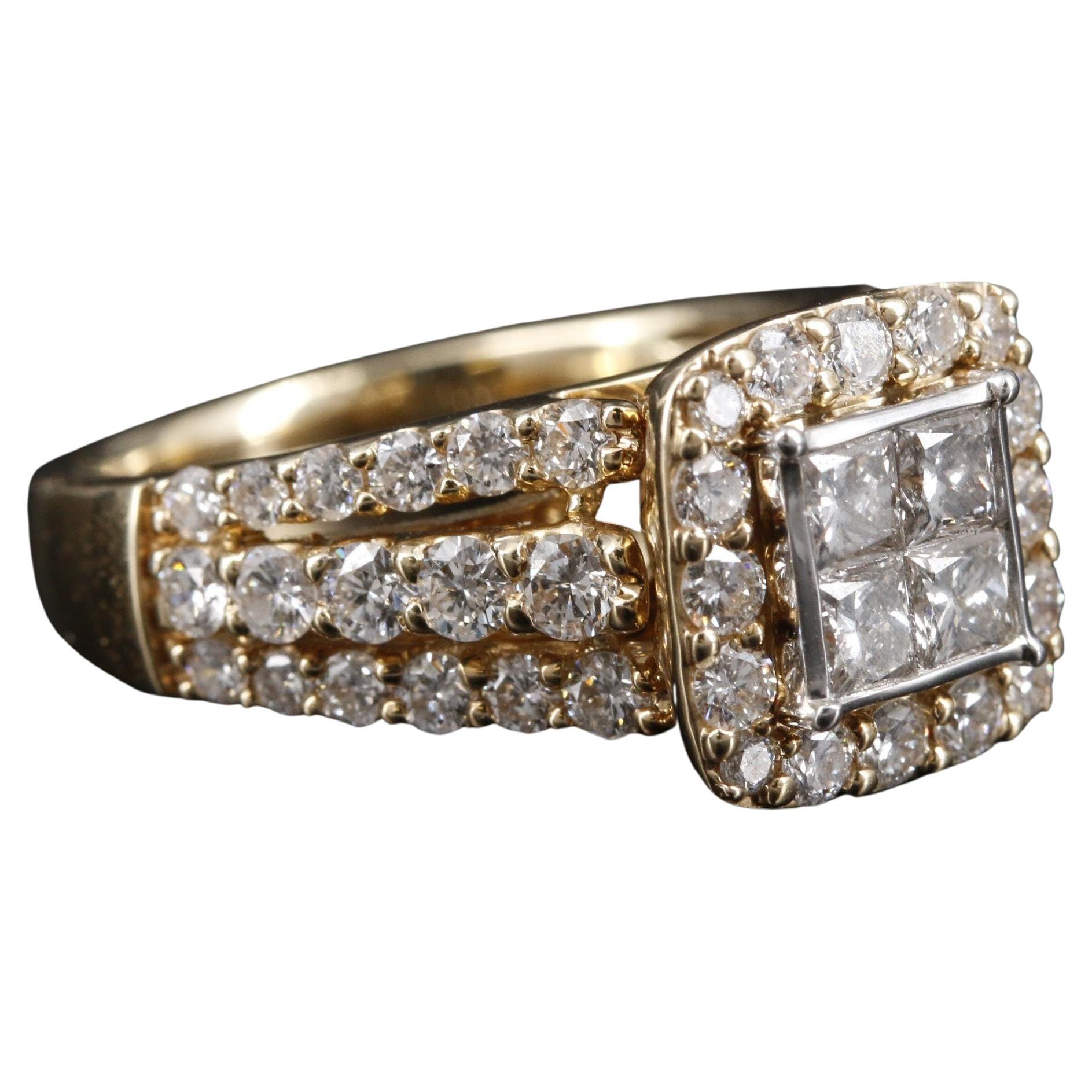 For Sale:  Art Deco Certified 2 Carat Natural Diamond Engagement Ring in 18K Gold For Men's