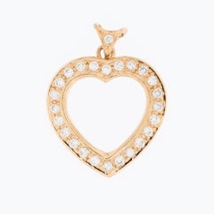 Colgante Corazón Diamantes Vintage Oro Amarillo 18kt