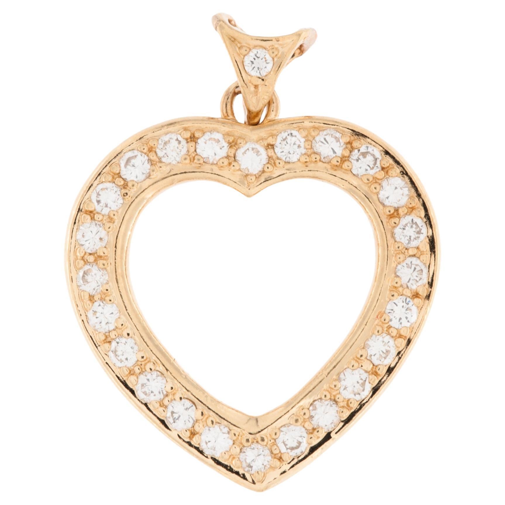 Colgante Corazón Diamantes Vintage Oro Amarillo 18kt