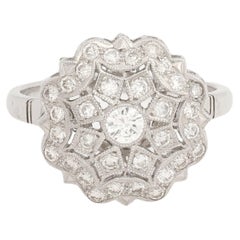 Vintage Diamonds Platinum Snowflake Ring