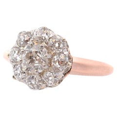 Vintage-Diamanten Ring 18k Rotgold