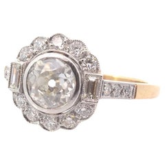 Used diamonds ring in 18k gold and platinum