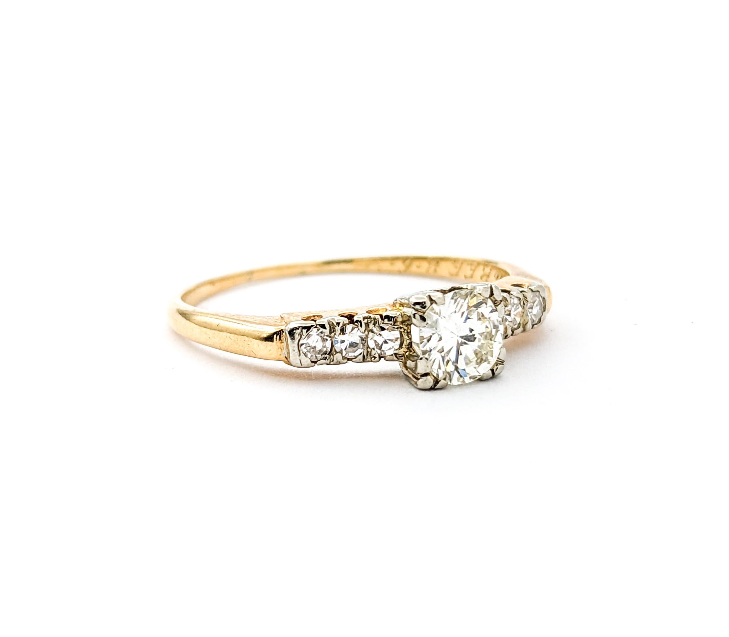 Vintage Diamonds Ring In Yellow Gold For Sale 2