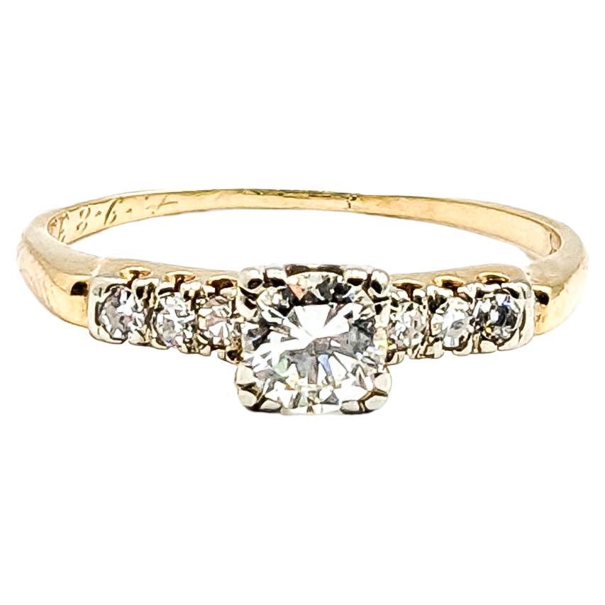 Vintage Diamonds Ring In Yellow Gold For Sale
