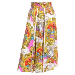 Vintage Diane Freis Silk Circus Novelty Print Skirt