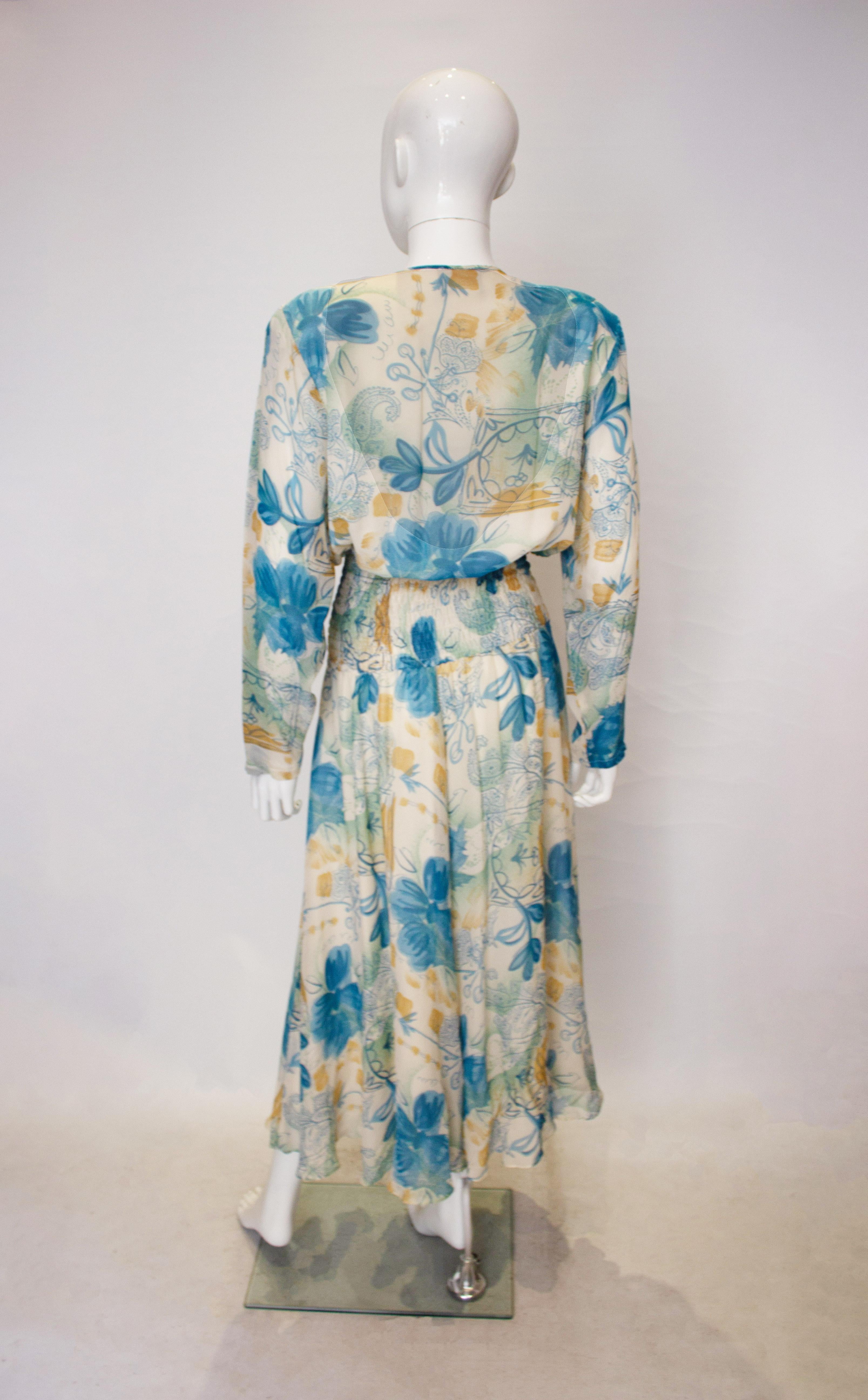 Gray Vintage Diane Freis Silk Dress