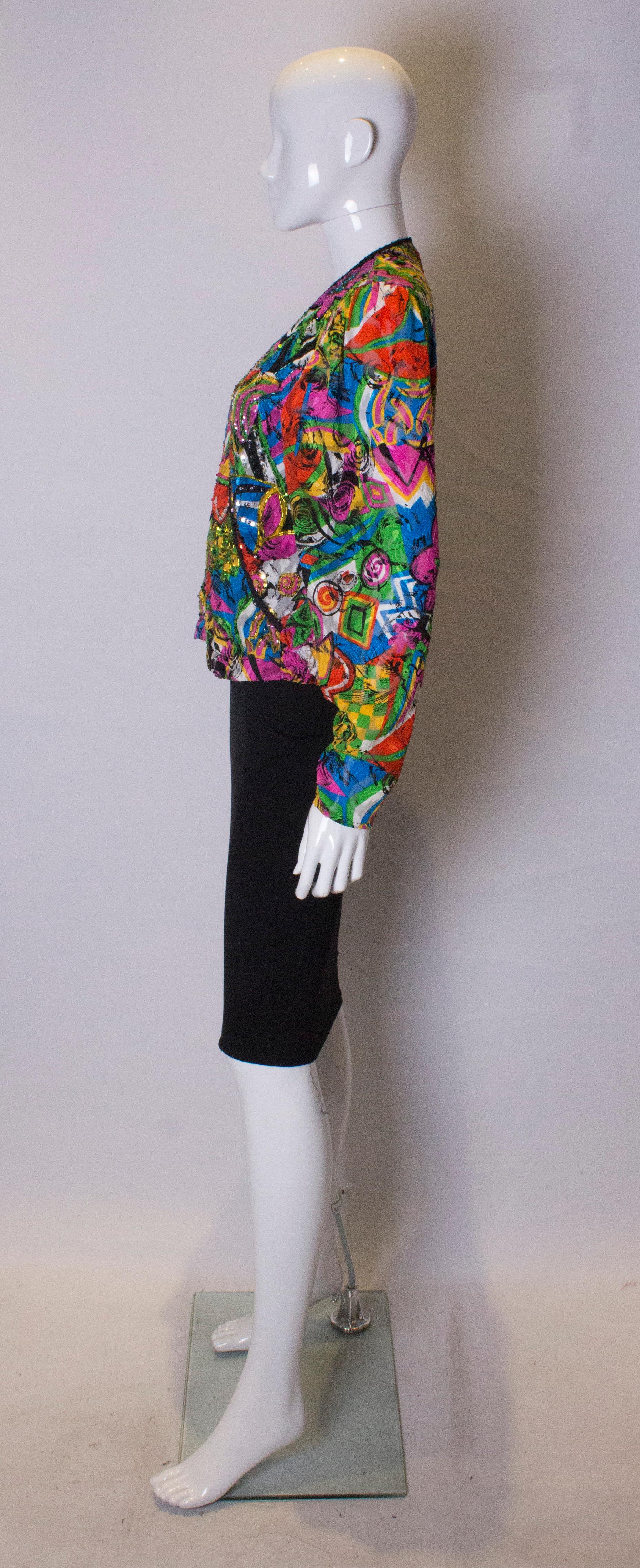 Vintage Diane Fres Top with Bead and Sequin Detail 1