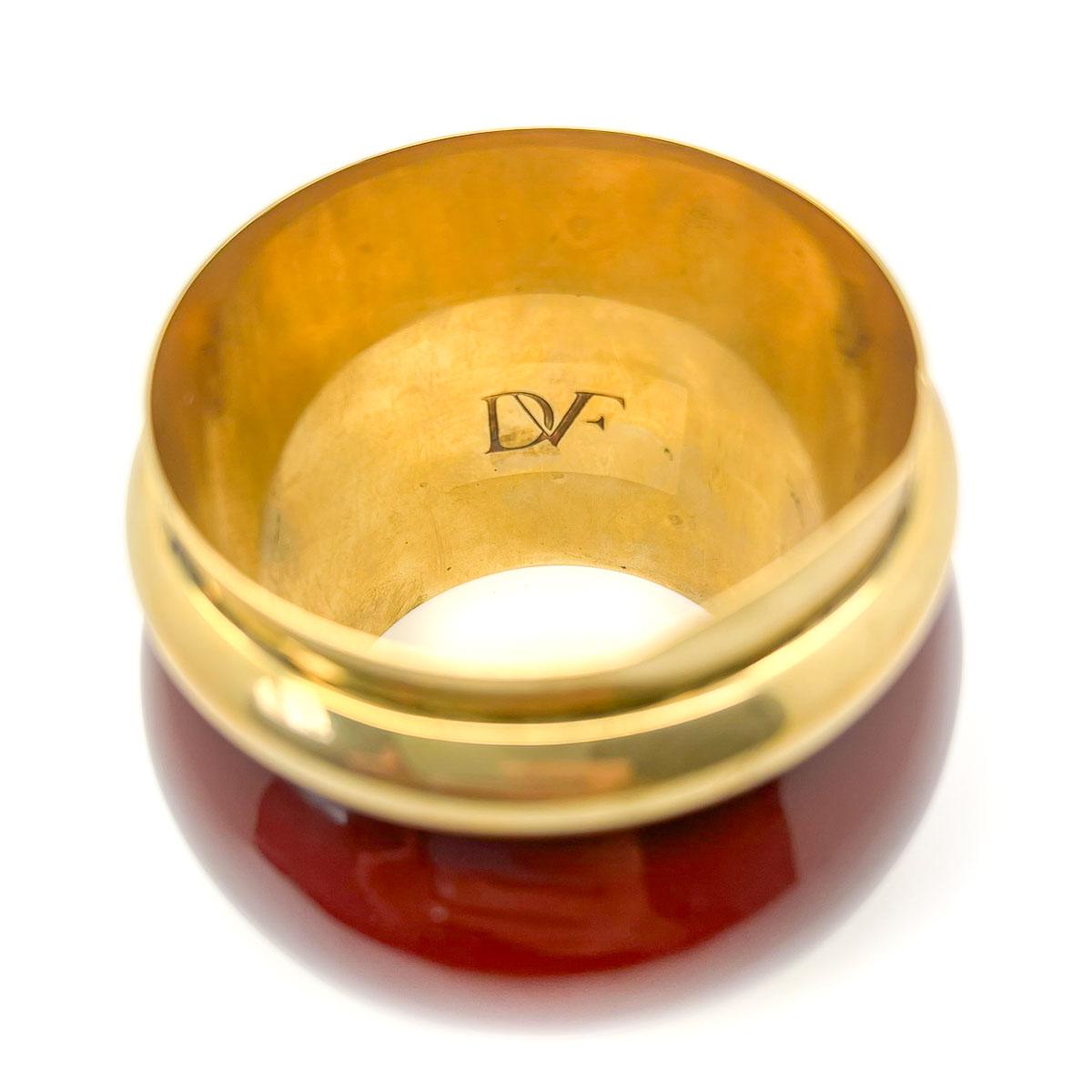 Vintage Diane von Furstenberg Carnelian Runway Cuff 1980s In Good Condition In Wilmslow, GB
