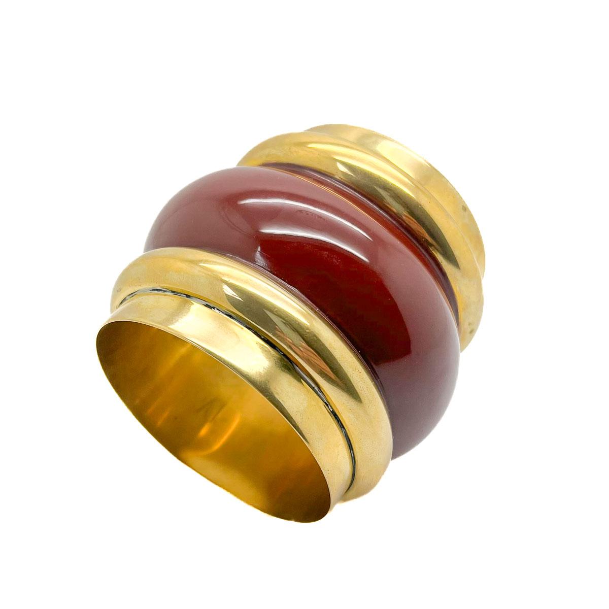 Women's or Men's Vintage Diane von Furstenberg Carnelian Runway Cuff 1980s