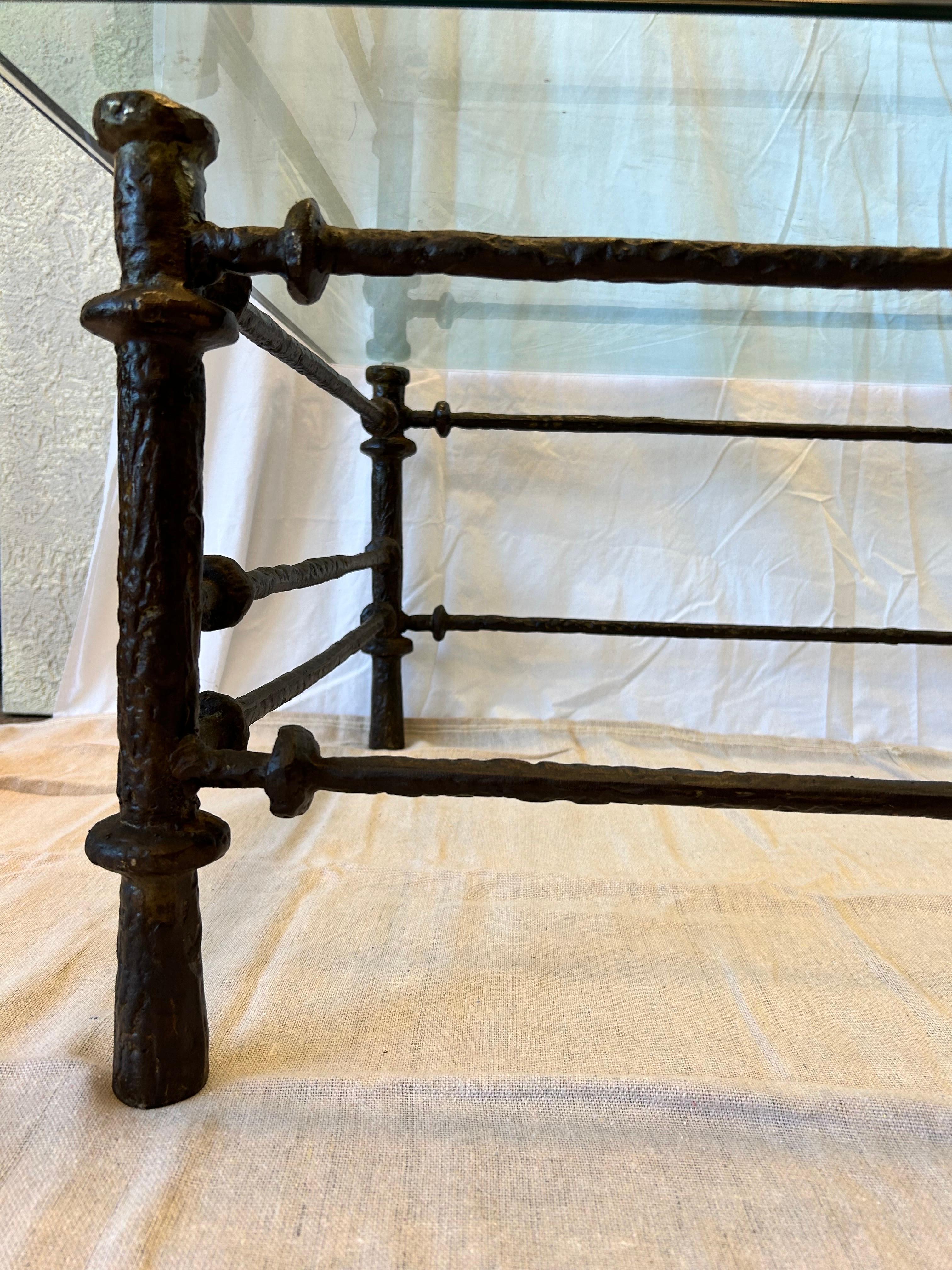 American Vintage Diego Giacometti Style Etrusque Coffee Table Bronze Finish Brutalist