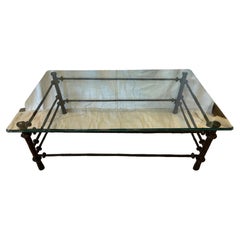 Vintage Diego Giacometti Style Etrusque Coffee Table Bronze Finish Brutalist